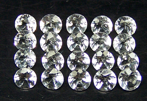 Masterpiece Calibrated 3 mm Round Cut African White Topaz 100 % Natural, IF/VVS Loose Gemstone Lot/Parcel