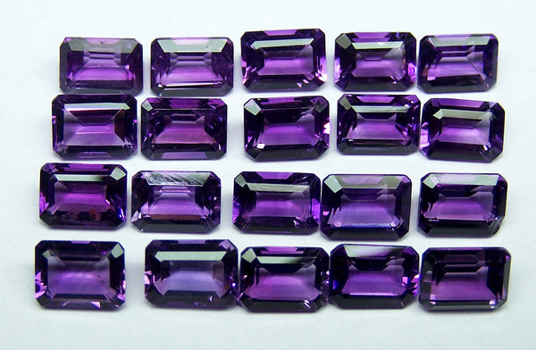 Amazing Hot Purple-Blue Shade of Masterpiece Calibrated 7 x 5 mm Emerald Cut Octagon of African Amethyst, 100 % Natural Loose Gemstone Wholesale Lot/Parcel AAA