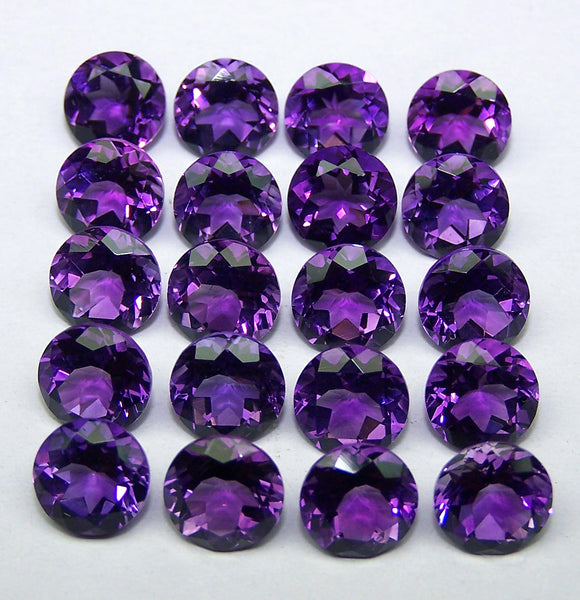 Masterpiece Calibrated 7 mm Round Cut African Amethyst, Top Premium Shade, Amazing Hot Purple-Blue,100 % Natural Loose Gemstone Per Order