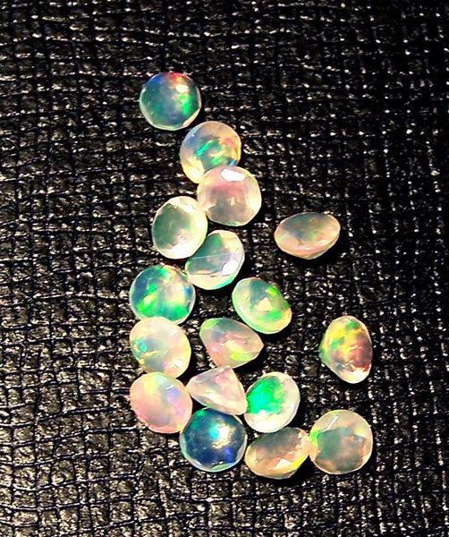 Masterpiece Calibrated 3 mm Faceted Round Cut Insane Rainbow Fire Ethiopian Welo Opal, 100 % Natural Loose Gemstone