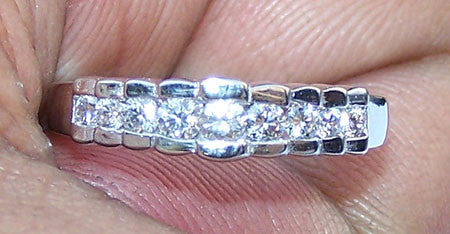 Signature Fancy Peacock Blue Diamond Brilliant Cut & G/H VS Diamond Bridal Engagement Ring Set 18 K White Gold