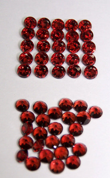 Masterpiece Calibrated 4 mm Round Cut Amazing Hot Orange-Brown Mozambique Garnet, 100 % Natural Loose Gemstone Wholesale Parcel/Lot