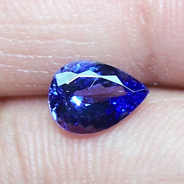 1.45 Cts Medium Blue Tanzanite Faceted Pear D Block AAA Natural Gemstone > For Engagement Ring,Pendant,Bracelet and more...