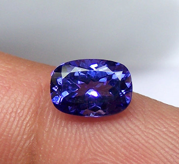 1.76 Cts Cornflower Blue Tanzanite Long Cushion D Block AAA Natural Gemstone > Rich Blue >For Engagement Ring,Pendant,Bracelet and more...