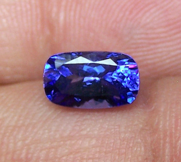 1.84 Cts Cornflower Blue Tanzanite Long Cushion D Block AAA Natural Gemstone > Rich Blue >For Engagement Ring,Pendant,Bracelet and more...