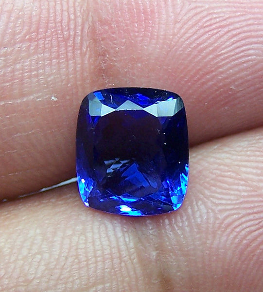 Unique 3.50 Cts Certified Natural Loose Tanzanite Cushion D Block AAA Gemstone > Rich Blue >For Engagement Ring,Pendant,Bracelet, Necklace and more...