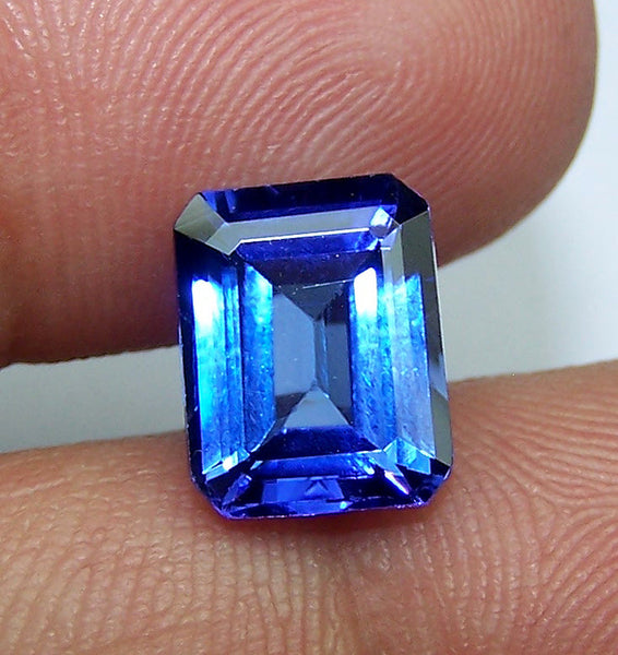 Unique 4.35 Cts Certified Natural Loose Tanzanite Emerald Cut Octagon D Block AAA Gemstone > Rich Blue >For Engagement Ring,Pendant,Bracelet, Necklace and more...
