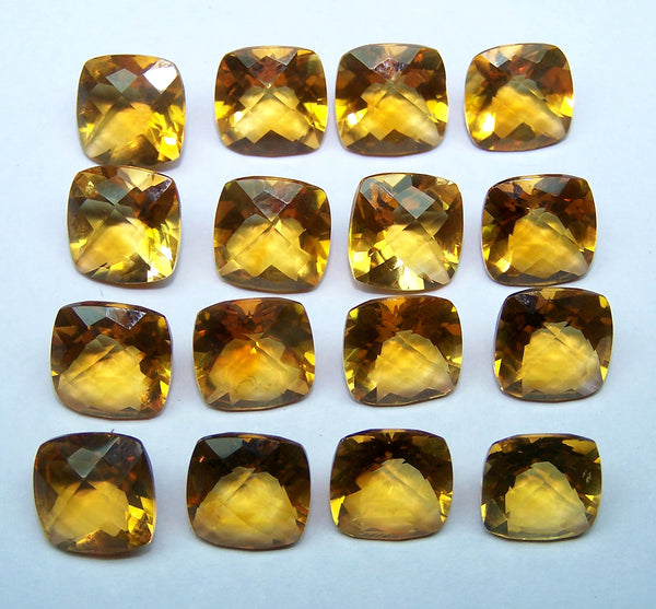 Masterpiece 9 x 9 mm Checker Board Cut Golden Citrine Gemstone C 1 Shade AAA,Antique Cushion,100 % Natural : Wholesale Lot/Parcel