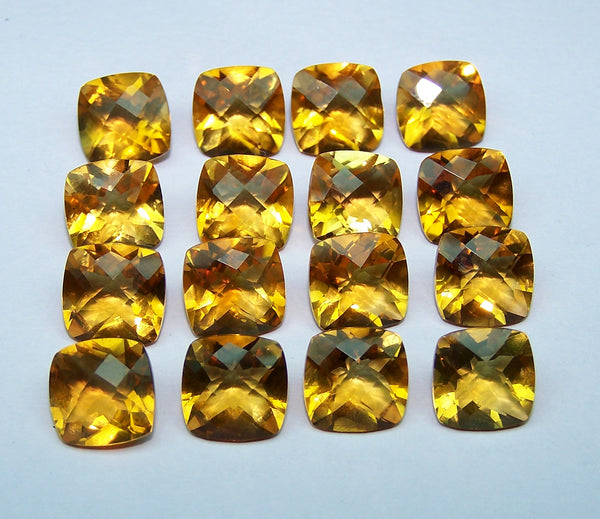 Masterpiece 9 x 9 mm Checker Board Cut Golden Citrine Gemstone C 1 Shade AAA,Antique Cushion,100 % Natural : Wholesale Lot/Parcel