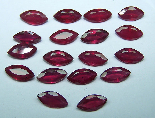 Masterpiece 5 x 10 MM Mozambique Ruby Faceted Markis, Great color & Transperancy, Loose(6 Pcs)Wholesale Lot/Parcel AAA