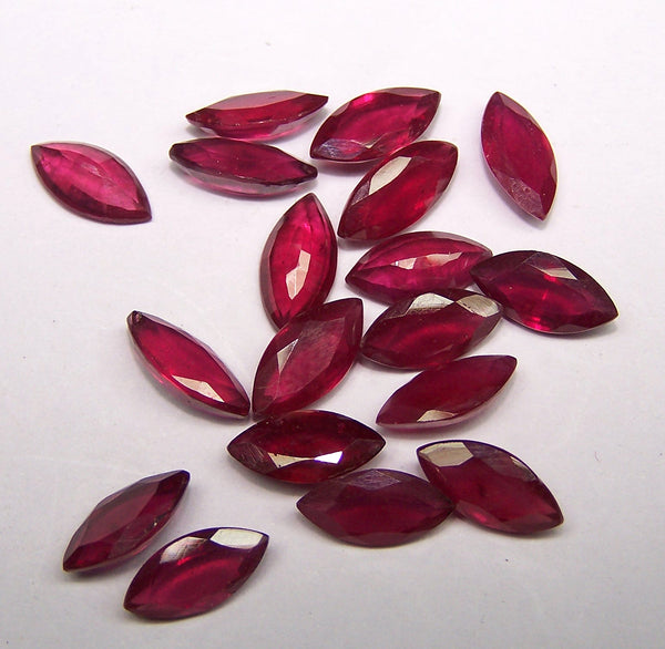 Masterpiece 5 x 10 MM Mozambique Ruby Faceted Markis, Great color & Transperancy, Loose(6 Pcs)Wholesale Lot/Parcel AAA