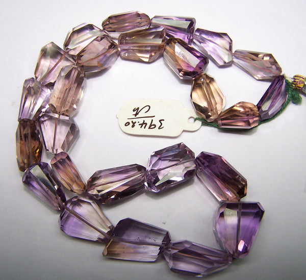 Unique 394 Cts Natural Ametrine (amethyst & Citrine Bio) Faceted Tumble/nugget Beads (25 Pcs) Full 18 Inch Strand > Necklace, Earrings