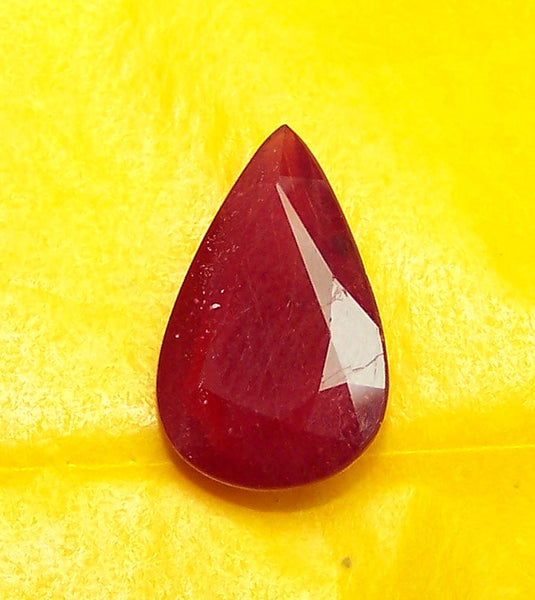 4.39 cts Mozambique Ruby Faceted Pear Gem, Great color , Loose Gemstone AAA