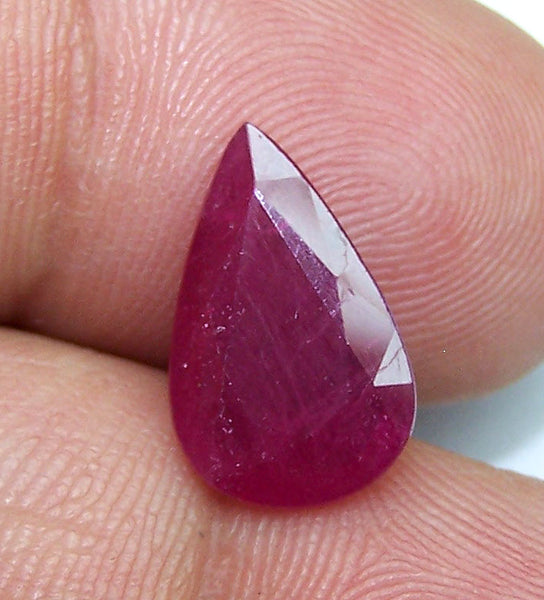 4.39 cts Mozambique Ruby Faceted Pear Gem, Great color , Loose Gemstone AAA
