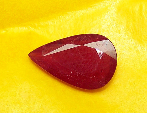 4.39 cts Mozambique Ruby Faceted Pear Gem, Great color , Loose Gemstone AAA