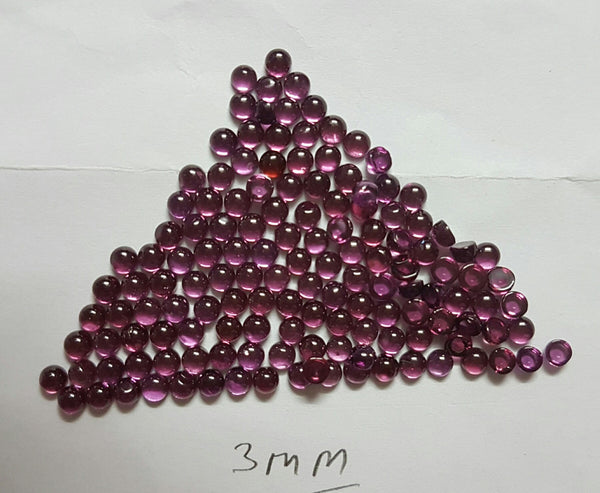 Amazing Hot Pink Shade of Masterpiece Calibrated 3 mm Round Smooth Cabochons of Rhodolite Garnet, 100 % Natural Loose Gemstone