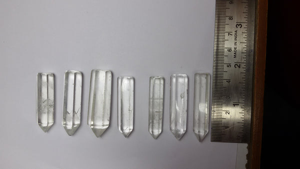 60.65 gms SI quality of Brazil Crystal Quartz Faceted Points/Pencils - 8 pieces, Wholesale Lot/Parcel