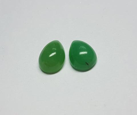 Masterpiece Collection : Premium Emerald Green 6 x 9 MM African Chrysophrase Pear Cabochon, Semi-Translucent to Opaque Loose Gemstone Lot/Parcel AAA
