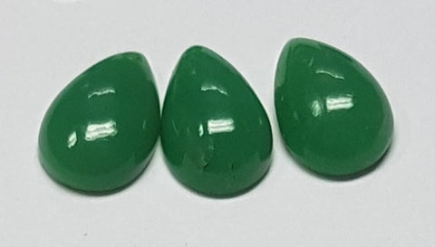 Masterpiece Collection : Premium Emerald Green 10 x 15 MM African Chrysophrase Pear Cabochon, Opaque Loose Gemstone Lot/Parcel AAA