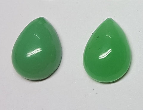Masterpiece Collection : Premium Emerald Green 15 x 20 MM African Chrysophrase Pear Cabochon, Translucent to Opaque Loose Gemstone Lot/Parcel AAA