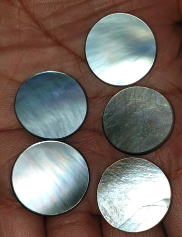 Masterpiece Collection : Black/Grey Natural Mother of Pearl Round Cabochon Gems > Wholesale Parcel/Lot