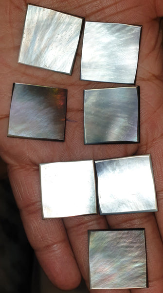 Masterpiece Collection : Black/Grey Natural Mother of Pearl Square Cabochon Gems > Wholesale Parcel/Lot