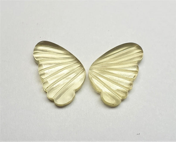 Lemon Quartz Fancy Butterfly Wings Shaped Hand Carved Gems, Loose Gems,100 % Natural AAA