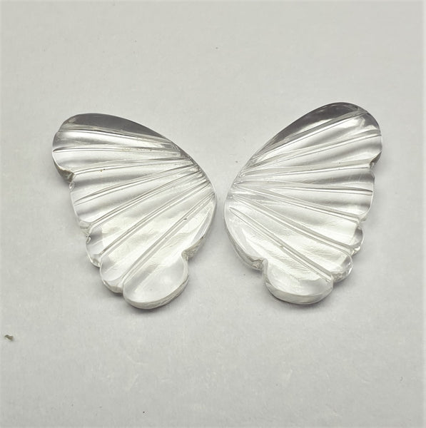 Crystal Quartz Fancy Butterfly Wings Shaped Hand Carved Gems, Sample Pieces Loose Gems,100 % Natural AAA