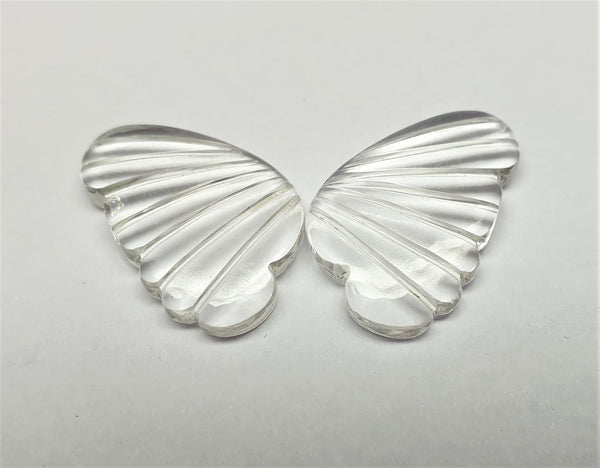 Crystal Quartz Fancy Butterfly Wings Shaped Hand Carved Gems, Sample Pieces Loose Gems,100 % Natural AAA