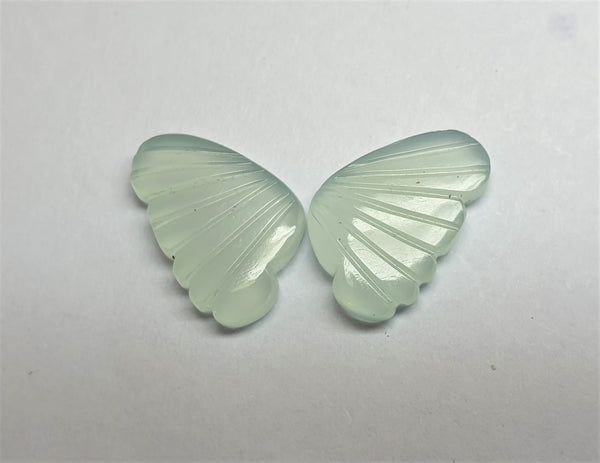 Milky Aqua Chalcedony Fancy Butterfly Wings Shaped Hand Carved Gems, Loose Gems,100 % Natural AAA