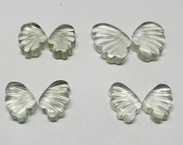 Green Amethyst Fancy Butterfly Wings Shaped Hand Carved Gems, Loose Gems,100 % Natural AAA