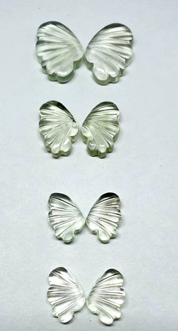 Green Amethyst Fancy Butterfly Wings Shaped Hand Carved Gems, Loose Gems,100 % Natural AAA