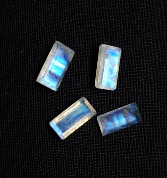 Masterpiece Collection : Rainbow Moonstone Emerald Cut Octagon 12 x 6 MM, 5 pcs Parcel/Lot of Loose Gems,100 % Natural Gems AAA