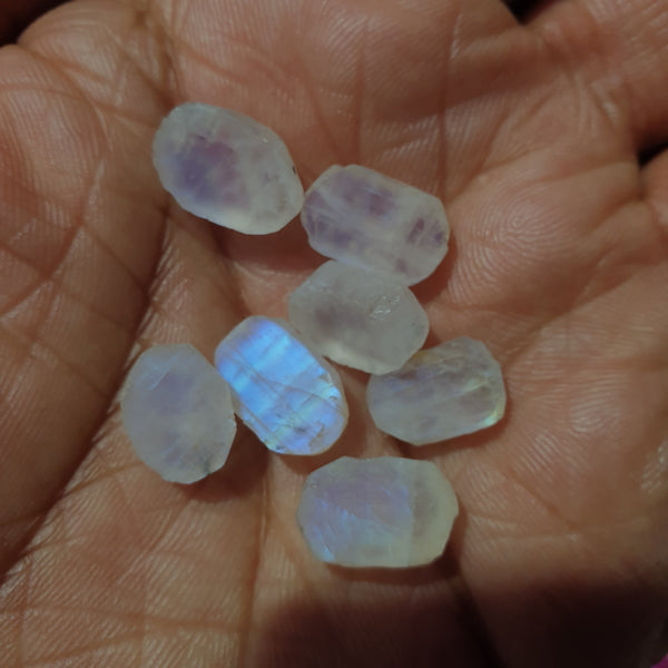 Masterpiece Collection : 5 pcs Lot/Parcel Rainbow Moonstone 8 x 12 MM Oval Cabochon Parcel/Lot of Loose Gems,100 % Natural Gems AAA