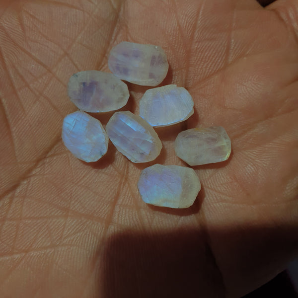 Masterpiece Collection : 5 pcs Lot/Parcel Rainbow Moonstone 8 x 12 MM Oval Cabochon Parcel/Lot of Loose Gems,100 % Natural Gems AAA