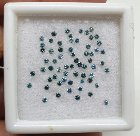 Fancy Color Diamonds : 100 % Natural Blue Diamond Brilliant Cut Rounds 1.5 mm - 1.7 mm - 1.8 mm - 2 mm - 2.3 mm - 2.5 mm Loose Blue Diamond Lot / Parcel AAA
