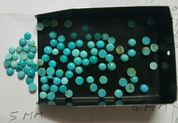 Amazing Masterpiece Calibrated 3 mm Round Smooth Cabochons of Turquoise, 100 % Natural Loose Gemstone