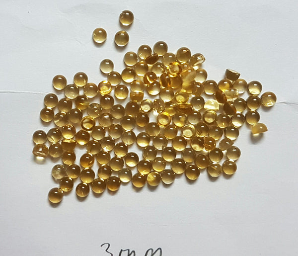 Amazing Hot Golden Shade of Masterpiece Calibrated 3 mm Round Smooth Cabochons of Citrine, 100 % Natural Loose Gemstone