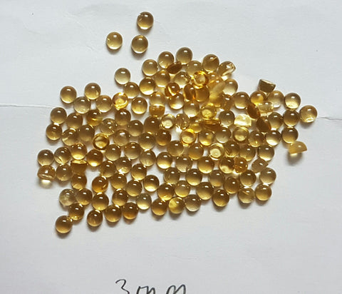 Amazing Hot Golden Shade of Masterpiece Calibrated 3 mm Round Smooth Cabochons of Citrine, 100 % Natural Loose Gemstone