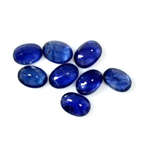 7.34 Cts Natural Royal Blue Sapphire Loose Oval Cut Lot/Parcel 7 x 5 mm Size, Wholesale. AAA 8 Pieces