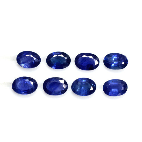 7.34 Cts Natural Royal Blue Sapphire Loose Oval Cut Lot/Parcel 7 x 5 mm Size, Wholesale. AAA 8 Pieces