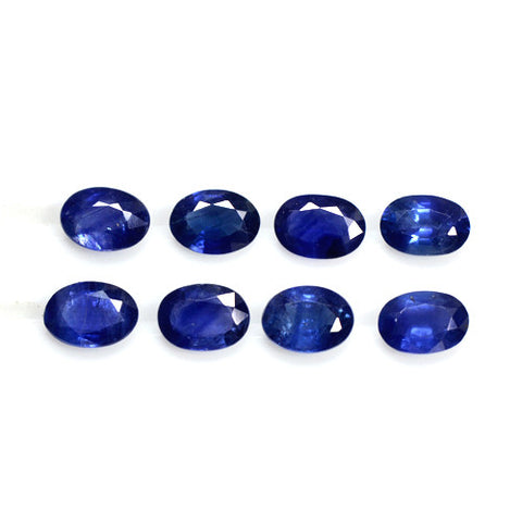 7.34 Cts Natural Royal Blue Sapphire Loose Oval Cut Lot/Parcel 7 x 5 mm Size, Wholesale. AAA 8 Pieces