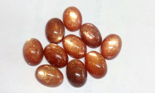 100 gms Sample of Free Form Brown Sunstone with Golden Fire, Natural Gemstone > Wholesale Lot/Parcel