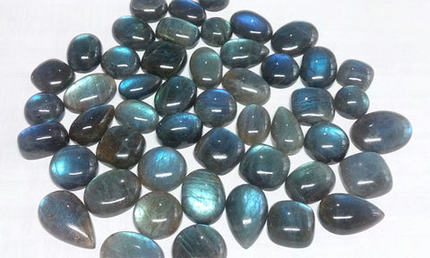 100 Gms of Sample Blue Flashy Labradorite Free Form Cabochons - Wholesale Lot/Parcel AAA