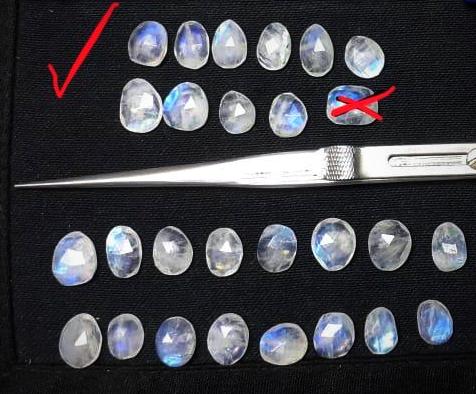 66.80 cts Blue Rainbow Flashy White Moonstone Faceted Slice Gems, Wholesale Parcel/Lot of Free Form Loose Gems,100 % Natural AAA