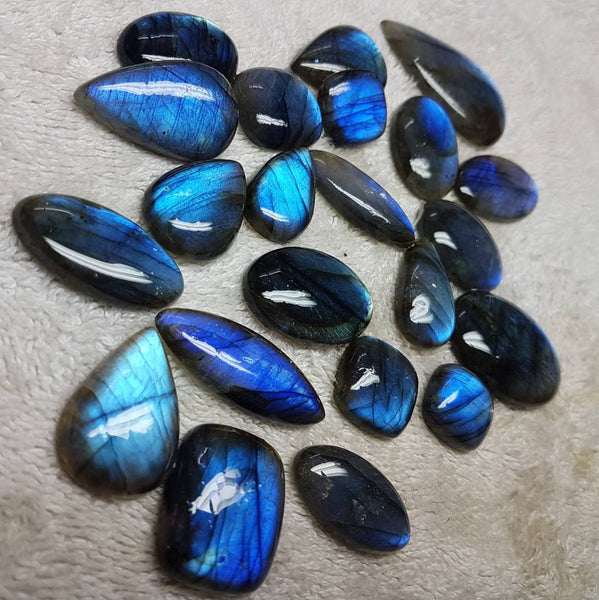 Masterpiece Collection : Natural Blue Fire Labradorite 12 x 12 mm Cushion Shaped Cabochon Checkered Board Gems > Wholesale Sample Parcel/Lot
