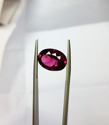 6.65 cts Natural Hot Luscious Rubellite, Faceted Oval Gem, Great color, Eye Clean Loose Gemstone AAA