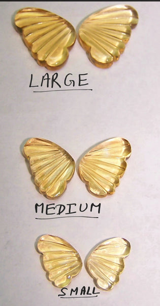Custom Made Citrine Butterfly Wings Shaped Hand Carved Gems, Sample Pieces Loose Gems,100 % Natural AAA