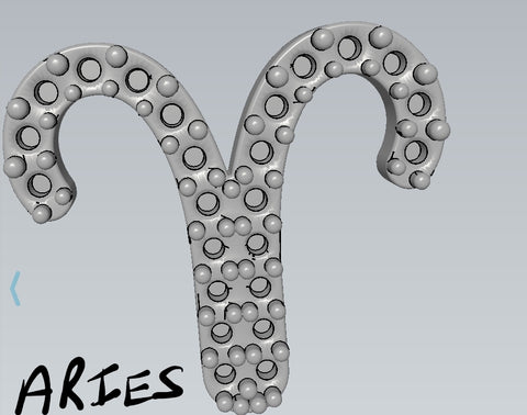 Custom Astro Charm : Aries Sun Sign, with G/H VS Full Cut Diamond White Gold 14 K > Fine Jewelry