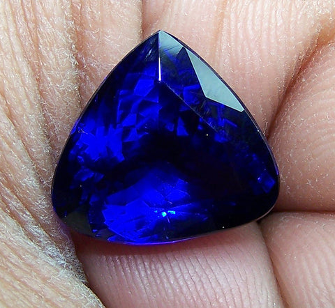Rare Investment Grade 13.55 Cts Triangle/Trillion Cut Certified Natural Loose Tanzanite D Block AAA >Cornflower Blue : For Necklace, Pendant, Engagement & Bridal Ring and more...